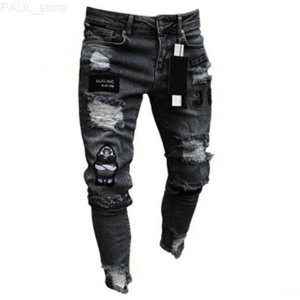 men's mens jeans men stretchy ripped skinny biker embroidery cartoon print destroyed hole slim fit denim hip hop black 230327 l230724, Blue
men's mens jeans men stretchy ripped skinny biker embroidery cartoon print destroyed hole slim fit denim hip hop black 230327 l230724, Blue