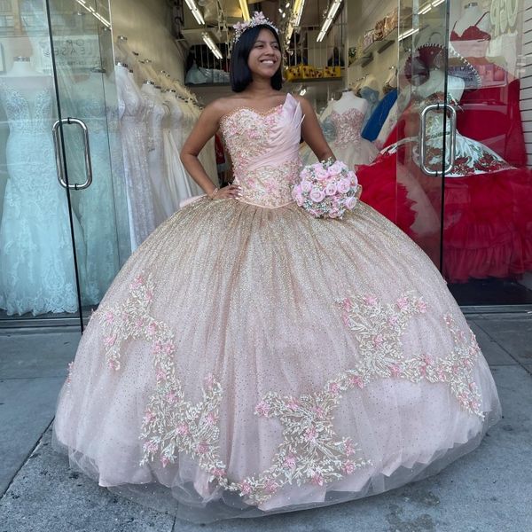 pink shiny strapless ball gown quinceanera dresses sleeves with 3d appliques vestidos de 15 anos quinceaneras, Blue;red
pink shiny strapless ball gown quinceanera dresses sleeves with 3d appliques vestidos de 15 anos quinceaneras, Blue;red