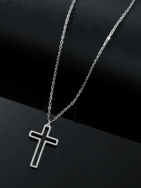 men's accessories fashionable and popular men cross charm necklace stainless steel punk hip pop style for jewelry gift and for a stylis, Silver
men's accessories fashionable and popular men cross charm necklace stainless steel punk hip pop style for jewelry gift and for a stylis, Silver