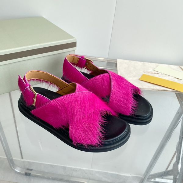 35-40 horsehair mar fussbett crossover sandals ni cross strap slingback logo slides luxury horsehair mules designer women shoes slippers fur, Black
35-40 horsehair mar fussbett crossover sandals ni cross strap slingback logo slides luxury horsehair mules designer women shoes slippers fur, Black