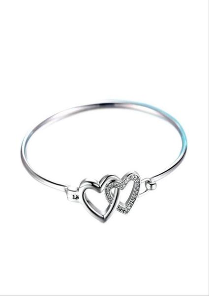 everoyal fashion lady silver bangles jewelry for women charm crystal double heart bracelets girls wedding engagement bijou bangle8544699, Black
everoyal fashion lady silver bangles jewelry for women charm crystal double heart bracelets girls wedding engagement bijou bangle8544699, Black