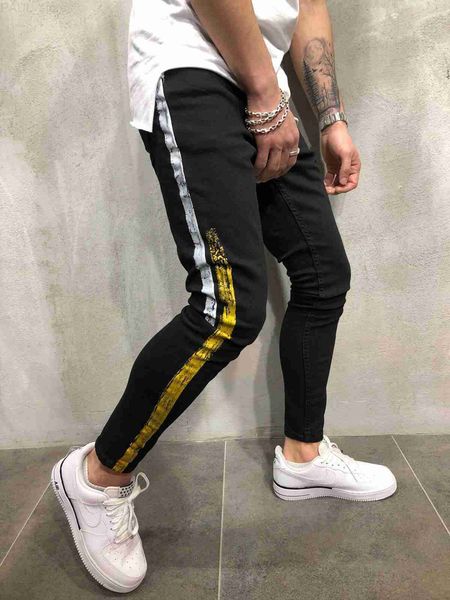 men's mens striped denim jeans high street slim fit pencil pants fashion hip hop male skinny trousers l230724, Blue
men's mens striped denim jeans high street slim fit pencil pants fashion hip hop male skinny trousers l230724, Blue