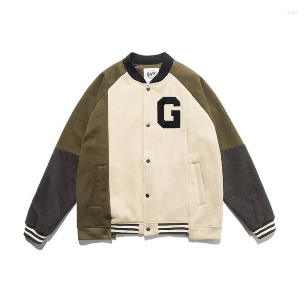men's jackets hip hop baseball jacket men spring letters g embroidery retro contrast stitching harajuku casual varsity college coat, Black;brown
men's jackets hip hop baseball jacket men spring letters g embroidery retro contrast stitching harajuku casual varsity college coat, Black;brown
