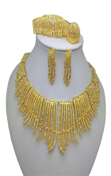 new african gold color big necklace bracelet earrings ring sets nigerian wedding jewelry set for party accessories 2012225828371, Slivery;crystal
new african gold color big necklace bracelet earrings ring sets nigerian wedding jewelry set for party accessories 2012225828371, Slivery;crystal