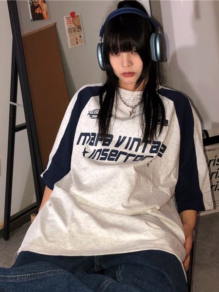 women's t-shirt houzhou vintage y2k patchwork oversize tshirts women korean style harajuku letter gray short sleeve t shirts american r, White
women's t-shirt houzhou vintage y2k patchwork oversize tshirts women korean style harajuku letter gray short sleeve t shirts american r, White