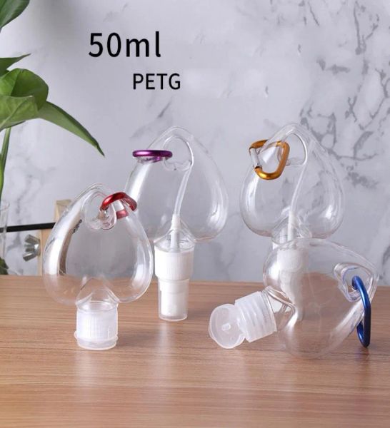 wholesale empty love heart plastic alcohol refillable bottle 50ml clear transparent pet hand sanitizer bottles with key ring hook
wholesale empty love heart plastic alcohol refillable bottle 50ml clear transparent pet hand sanitizer bottles with key ring hook