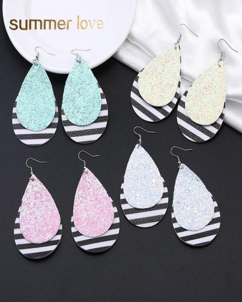 colorful classic glitter waterdrop pu leather earring for women personalized double layer design jewelry statement dangle earrings2014617, Silver
colorful classic glitter waterdrop pu leather earring for women personalized double layer design jewelry statement dangle earrings2014617, Silver