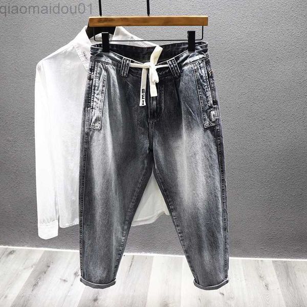 men's jeans elastic waist jeans men's blue gray retro bleached baggy fashion drawstring tapered haron jeans denim trousers streetw
men's jeans elastic waist jeans men's blue gray retro bleached baggy fashion drawstring tapered haron jeans denim trousers streetw