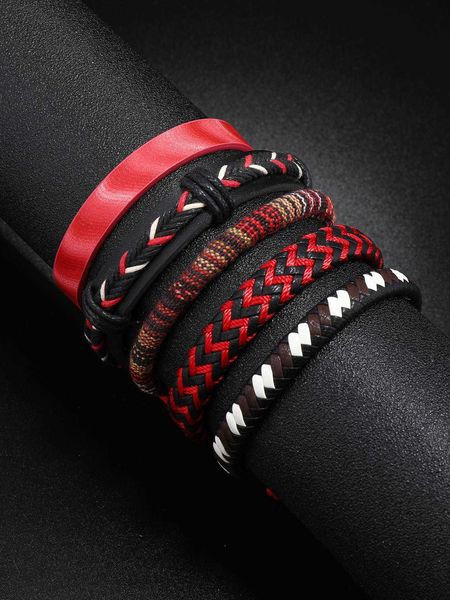men's accessories 5pcs/set bohemian braided detail bracelet for men for daily decoration for jewelry gift and party, Black
men's accessories 5pcs/set bohemian braided detail bracelet for men for daily decoration for jewelry gift and party, Black