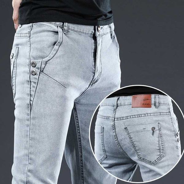 men's mens jeans brand slim fit skinny denim designer elastic straight stretch trousers for 221118 l230724, Blue
men's mens jeans brand slim fit skinny denim designer elastic straight stretch trousers for 221118 l230724, Blue