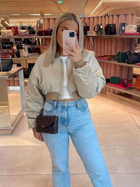 women's jackets klkxmyt traf women jackets autumn fashion zipper crop padded bomber jacket coat vintage long sleeve female outerwear ch, Black;brown
women's jackets klkxmyt traf women jackets autumn fashion zipper crop padded bomber jacket coat vintage long sleeve female outerwear ch, Black;brown