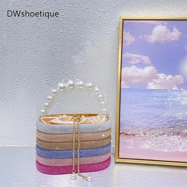 evening bags fashion crystal bucket bags pearl mix color silk crossbody handbags 230724
evening bags fashion crystal bucket bags pearl mix color silk crossbody handbags 230724