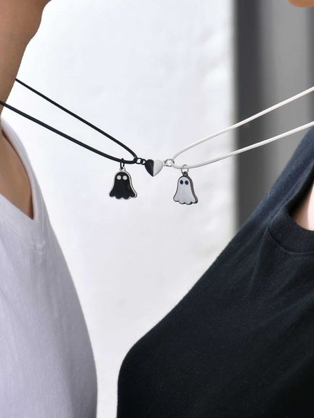 men's accessories fashionable and popular men's alloy 2pcs couple magnetic heart ghost charm necklace for jewelry gift and for a s, Silver
men's accessories fashionable and popular men's alloy 2pcs couple magnetic heart ghost charm necklace for jewelry gift and for a s, Silver