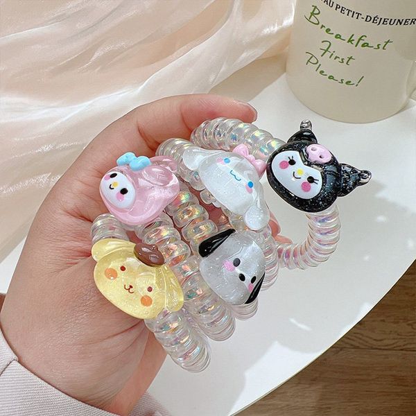 cartoon kuromi new fashion glitter colorful telephone wire elastic hair band spiral cord rubber band hair tie hair accessories 2275, Slivery;white
cartoon kuromi new fashion glitter colorful telephone wire elastic hair band spiral cord rubber band hair tie hair accessories 2275, Slivery;white