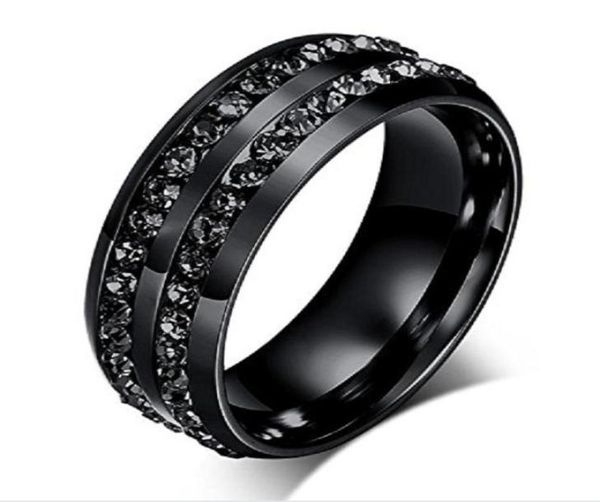 2018 new fashion men039s ring black crystal ring titanium steel fulldrill double row circle diamond wedding ring3290643, Silver
2018 new fashion men039s ring black crystal ring titanium steel fulldrill double row circle diamond wedding ring3290643, Silver
