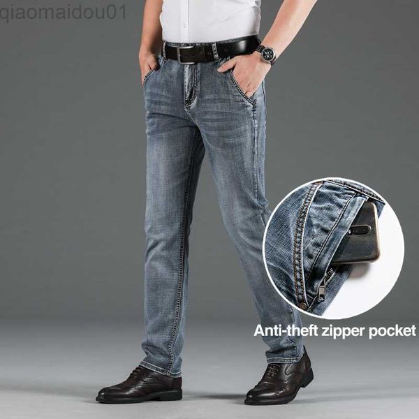 men's jeans 2023 autumn new classic style blue-grey slim jeans anti-theft zipper cotton elastic regular fit denim pants male brand trou
men's jeans 2023 autumn new classic style blue-grey slim jeans anti-theft zipper cotton elastic regular fit denim pants male brand trou