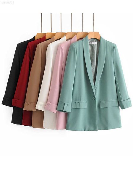 women's suits blazers zevity women simply single buckle solid color business blazer coat office lady chic roll up sleeve fashion suits, White;black
women's suits blazers zevity women simply single buckle solid color business blazer coat office lady chic roll up sleeve fashion suits, White;black