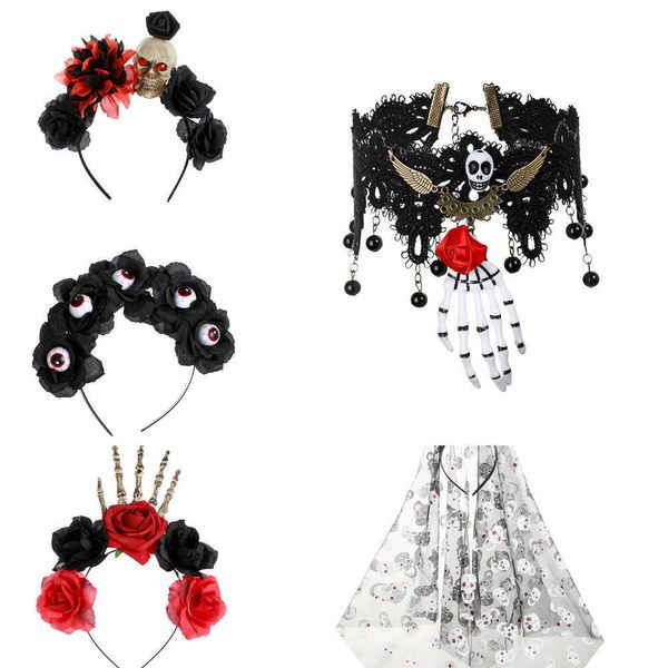 atmosphere decoration halloween skull hair hoop black halloween role-playing decorations necklace hair hoop, Black;brown
atmosphere decoration halloween skull hair hoop black halloween role-playing decorations necklace hair hoop, Black;brown