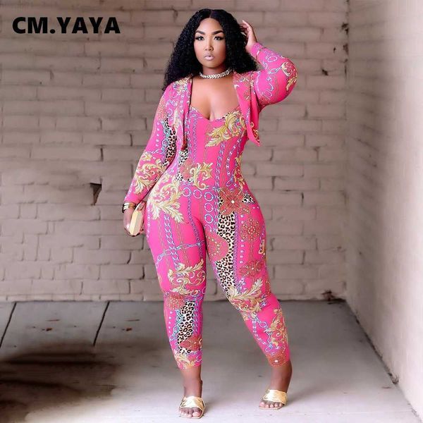 women's jackets cm.yaya women set print strap v-neck jumpsuit full sleeve crop coat two 2 piece sets fashion high streetwear summer out, Black;brown
women's jackets cm.yaya women set print strap v-neck jumpsuit full sleeve crop coat two 2 piece sets fashion high streetwear summer out, Black;brown