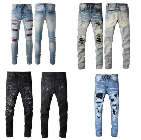 men designer jeans womens jeans designer denim pant distressed ripped biker patchwork ripped for trend hombre trousers letter moderm plaid, Blue
men designer jeans womens jeans designer denim pant distressed ripped biker patchwork ripped for trend hombre trousers letter moderm plaid, Blue