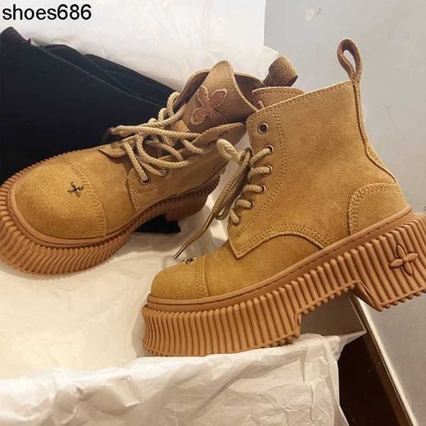smfk desert martin boots women's 2023 new round head short boots thick soled cow suede yellow boots, Black
smfk desert martin boots women's 2023 new round head short boots thick soled cow suede yellow boots, Black