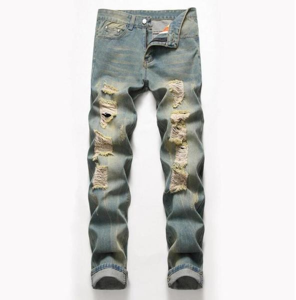 big size mens classic straight leg ripped jeans fashion designer slim fit washed solid hole biker hip hop retro blue denim pants j8506347 
big size mens classic straight leg ripped jeans fashion designer slim fit washed solid hole biker hip hop retro blue denim pants j8506347