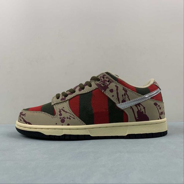 dnks low basketball shoes pro freddy krueger ret outdoor running sports sneakers shoes with original box 
dnks low basketball shoes pro freddy krueger ret outdoor running sports sneakers shoes with original box