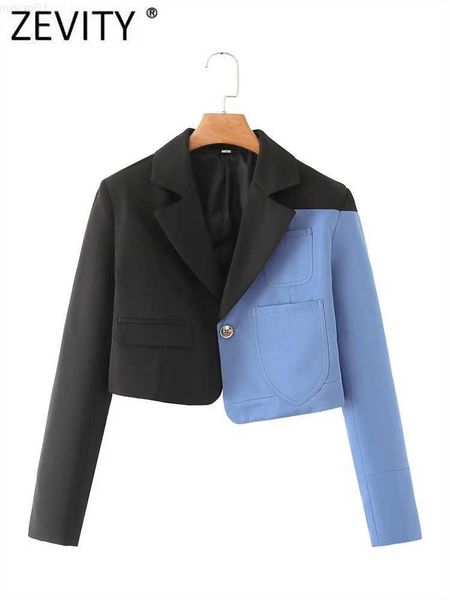 women's suits blazers zevity women fashion notched collar color matching patchwork cardigan blazer coat female chic short ol suits vest, White;black
women's suits blazers zevity women fashion notched collar color matching patchwork cardigan blazer coat female chic short ol suits vest, White;black
