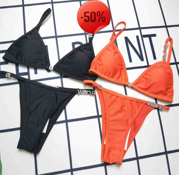 ladies letter wang bikini set fashion women's swimsuit simple strap biquini set casual thin aw slim beachwear with waist 2023, White;black
ladies letter wang bikini set fashion women's swimsuit simple strap biquini set casual thin aw slim beachwear with waist 2023, White;black