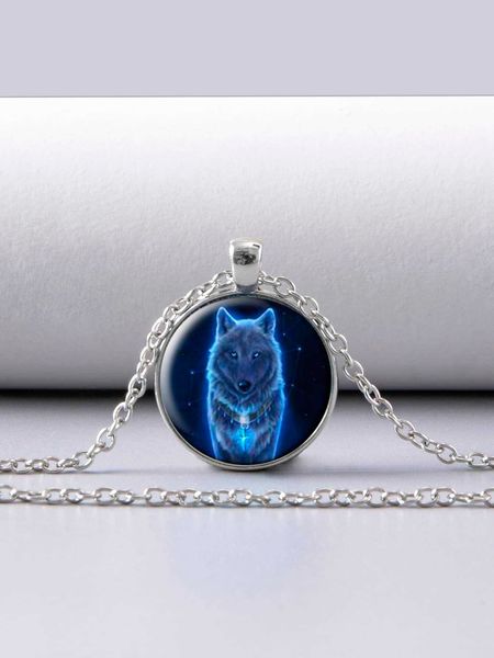 men's accessories fashionable and popular men wolf print round charm necklace for jewelry gift and for a stylish look, Silver
men's accessories fashionable and popular men wolf print round charm necklace for jewelry gift and for a stylish look, Silver