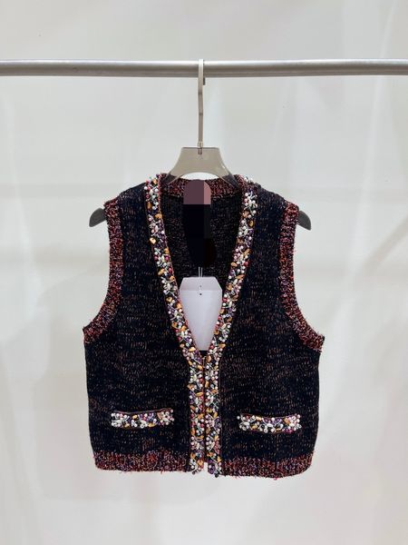 725 2023 autumn runway summer pullover brand same style sweater sleeveless v neck fashion clothes womens qian68, White;black
725 2023 autumn runway summer pullover brand same style sweater sleeveless v neck fashion clothes womens qian68, White;black