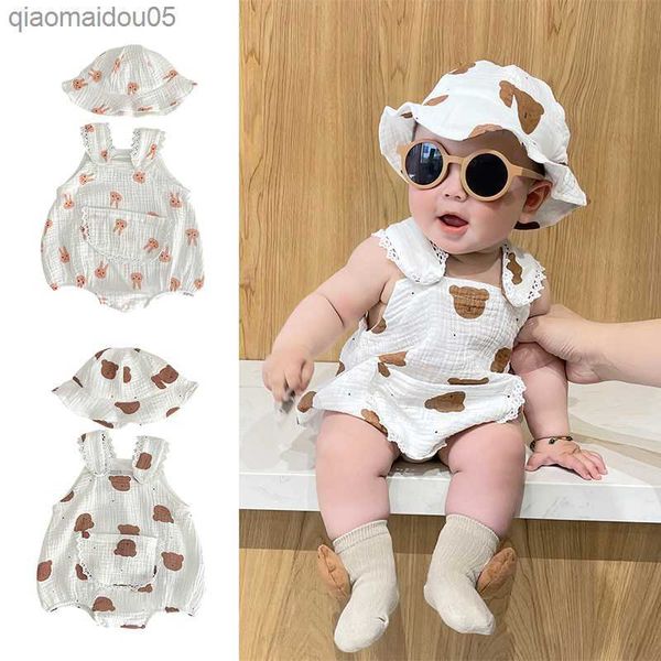 summer muslin baby romper hat suit bunny bear print jumpsuit for boys girls one-pieces clothing cute infant sling rompers 0-2t l230712, Blue
summer muslin baby romper hat suit bunny bear print jumpsuit for boys girls one-pieces clothing cute infant sling rompers 0-2t l230712, Blue