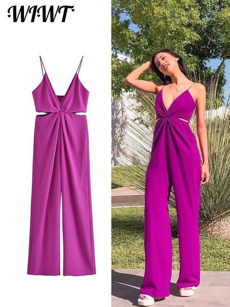 womens jumpsuits rompers purple backless hollow out jumpsuit for women summer y2k rose red straight long female vneck waist overall 230724, Black;white
womens jumpsuits rompers purple backless hollow out jumpsuit for women summer y2k rose red straight long female vneck waist overall 230724, Black;white