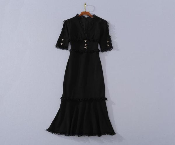 european and american women039s wear 2020 summer new style fivepoint sleeve stand collar lace fashionable black fishtail dress2376879, Black;gray
european and american women039s wear 2020 summer new style fivepoint sleeve stand collar lace fashionable black fishtail dress2376879, Black;gray