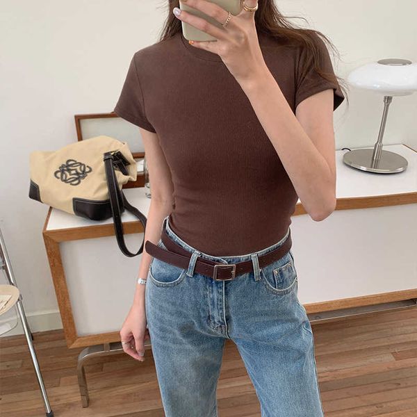 european american thread shoulder t-shirt women's short sleeve tshirt ummer new slim fit round neck overlap short underlay shirt, White
european american thread shoulder t-shirt women's short sleeve tshirt ummer new slim fit round neck overlap short underlay shirt, White
