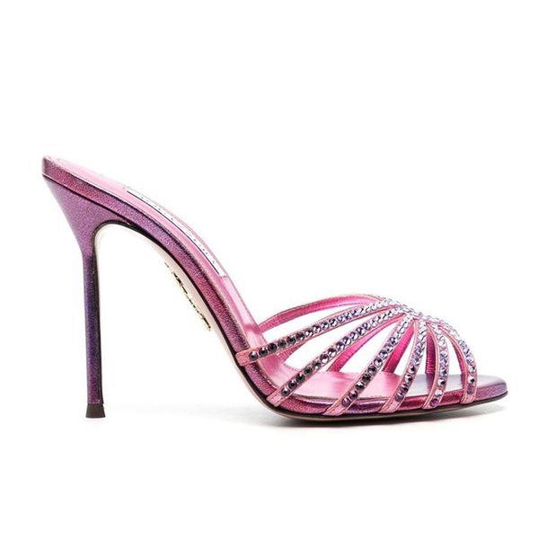aquazzura rhinestones slides sandals stiletto heels 10.5cm women's luxury designer flow mules genuine leather sole dress wedding shoes, Black
aquazzura rhinestones slides sandals stiletto heels 10.5cm women's luxury designer flow mules genuine leather sole dress wedding shoes, Black