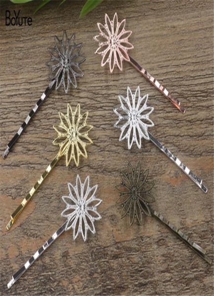 boyute pieces 26mm filigree flower hair barrette 6 colors plated fashion women hair accessories6110003, Golden;silver
boyute pieces 26mm filigree flower hair barrette 6 colors plated fashion women hair accessories6110003, Golden;silver