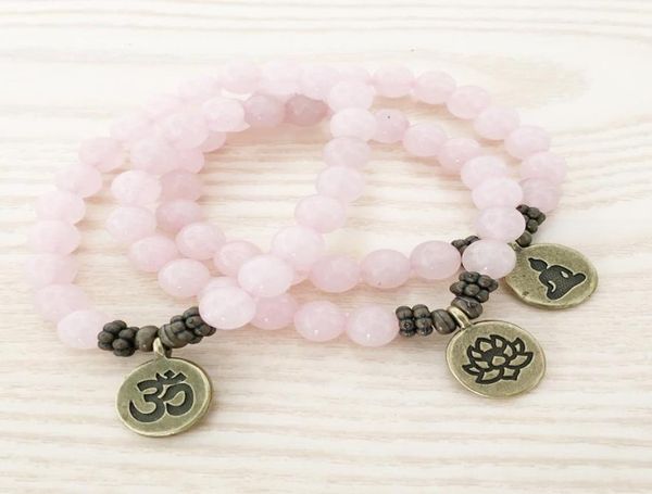 sn1107 genuine rose quartz bracelet antique brass om buddha lotus charm bracelet gift for her7553325, Black
sn1107 genuine rose quartz bracelet antique brass om buddha lotus charm bracelet gift for her7553325, Black