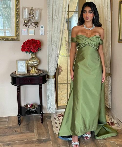 elegant long green taffeta evening dresses mermaid off shoulder sweep train pleats zipper back muslim pleats formal party gown for women, Black;red
elegant long green taffeta evening dresses mermaid off shoulder sweep train pleats zipper back muslim pleats formal party gown for women, Black;red