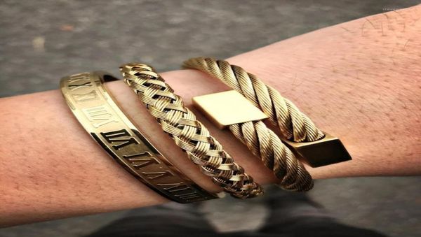 charm bracelets 3pcsset luxury bangle stainless steel bracelet carving roman numeral couple for men women jewelry13322495, Golden;silver
charm bracelets 3pcsset luxury bangle stainless steel bracelet carving roman numeral couple for men women jewelry13322495, Golden;silver