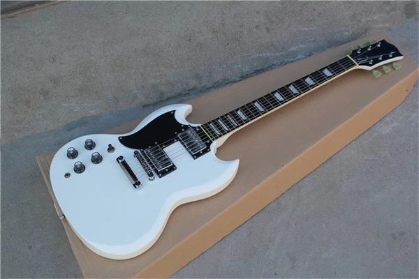 left handed custom sg white electric guitar mahogany body rosewood & ebony fingerboard chrome hardware
left handed custom sg white electric guitar mahogany body rosewood & ebony fingerboard chrome hardware