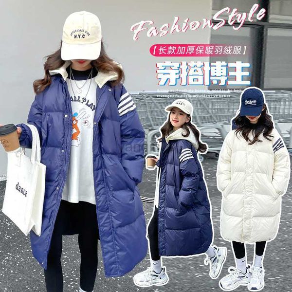 down coat girls down jacket 2022 new winter children's long 90 white duck down fashionable loose overcoat school kids warm coat hkd2307, Blue;gray
down coat girls down jacket 2022 new winter children's long 90 white duck down fashionable loose overcoat school kids warm coat hkd2307, Blue;gray