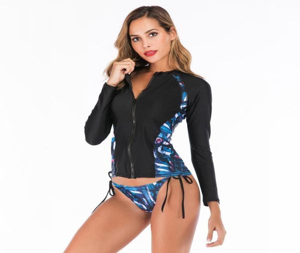 women two pieces long sleeve zipper rashguard swimsuit print swimwear surfing hiking shirt rash guard upf50+5473481, White;black
women two pieces long sleeve zipper rashguard swimsuit print swimwear surfing hiking shirt rash guard upf50+5473481, White;black