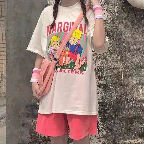 womens two piece pants sweet casual suit female summer cartoon loose shortsleeved tshirt pink wideleg fivepoint shorts twopiece set 230724, White
womens two piece pants sweet casual suit female summer cartoon loose shortsleeved tshirt pink wideleg fivepoint shorts twopiece set 230724, White