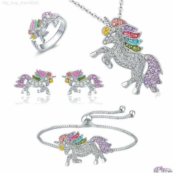bracelet earrings necklace necklace crystal unicorn jewelry set cute rainbow horse gold silver color rings for women girls gift dro dhovb, Black
bracelet earrings necklace necklace crystal unicorn jewelry set cute rainbow horse gold silver color rings for women girls gift dro dhovb, Black