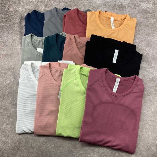 lulu women long sleeve crop seamless yoga shirts workout sports tee female gym woman clothing with swiftly tech 2.0 fitness