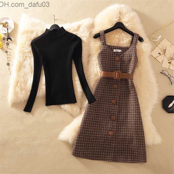 two piece dress two piece dress streetwear women autumn winter sweater wool kneelength es with belt elegant party vestidos 220830 z230725, White
two piece dress two piece dress streetwear women autumn winter sweater wool kneelength es with belt elegant party vestidos 220830 z230725, White