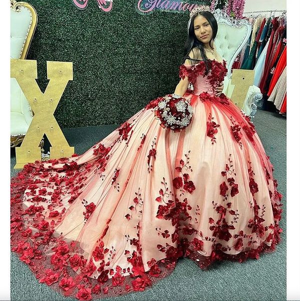 burgundy 3d flowers appliques lace quinceanera dress ball gown off the shoulder plus size pageant sweet 15 vestidos de xv anos, Blue;red
burgundy 3d flowers appliques lace quinceanera dress ball gown off the shoulder plus size pageant sweet 15 vestidos de xv anos, Blue;red