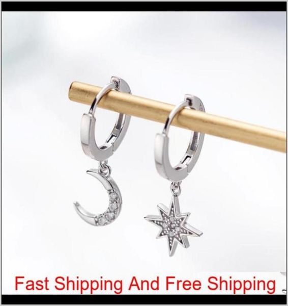 star moon asymmetrical 925 sterling silver cubic zirconia hoop earrings for women fashion cz circle ear ring earings jewelry4345763533068, Golden;silver
star moon asymmetrical 925 sterling silver cubic zirconia hoop earrings for women fashion cz circle ear ring earings jewelry4345763533068, Golden;silver