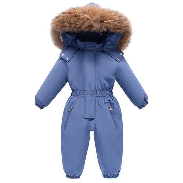 

down coat baby jumpsuits -30 winter clothes thicken snowsuits girl boy hooded white duck down jacket waterproof rompers ski suit kids coat h, Blue;gray